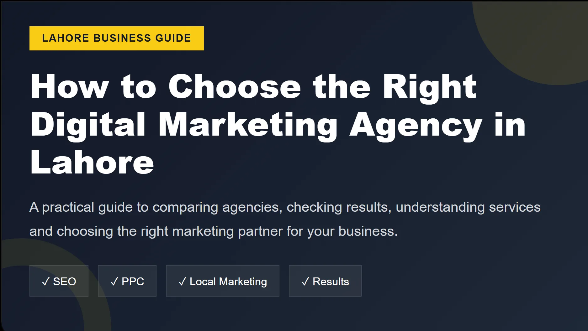 How to Choose the Right Digital Marketing Agency in Lahore for Your Business