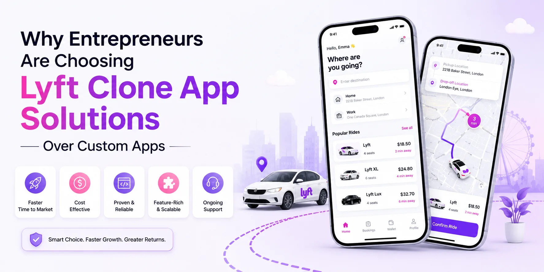 Why Entrepreneurs Are Choosing Lyft Clone App Solutions Over Custom Apps
