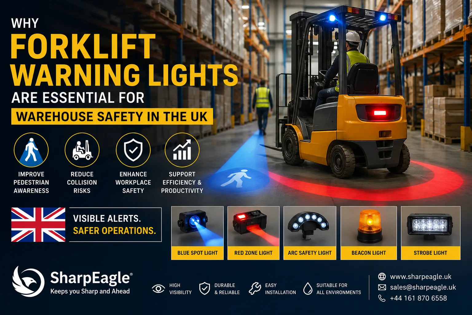 Why Forklift Warning Lights Are Essential for Warehouse Safety in the UK