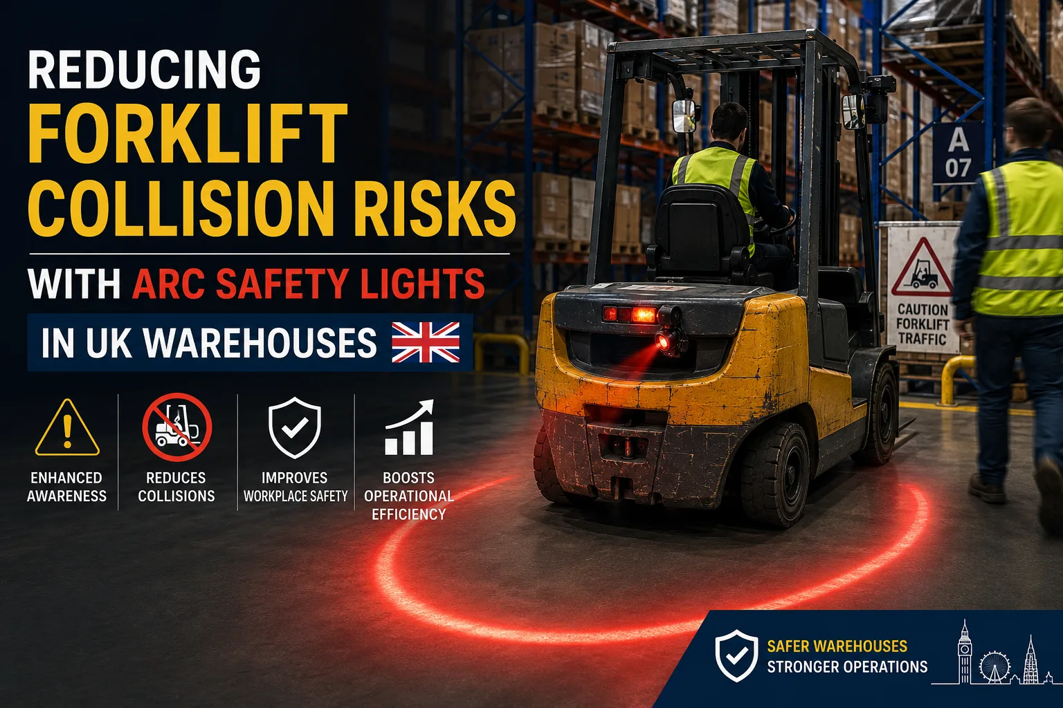 Reducing Forklift Collision Risks with ARC Safety Lights in UK Warehouses