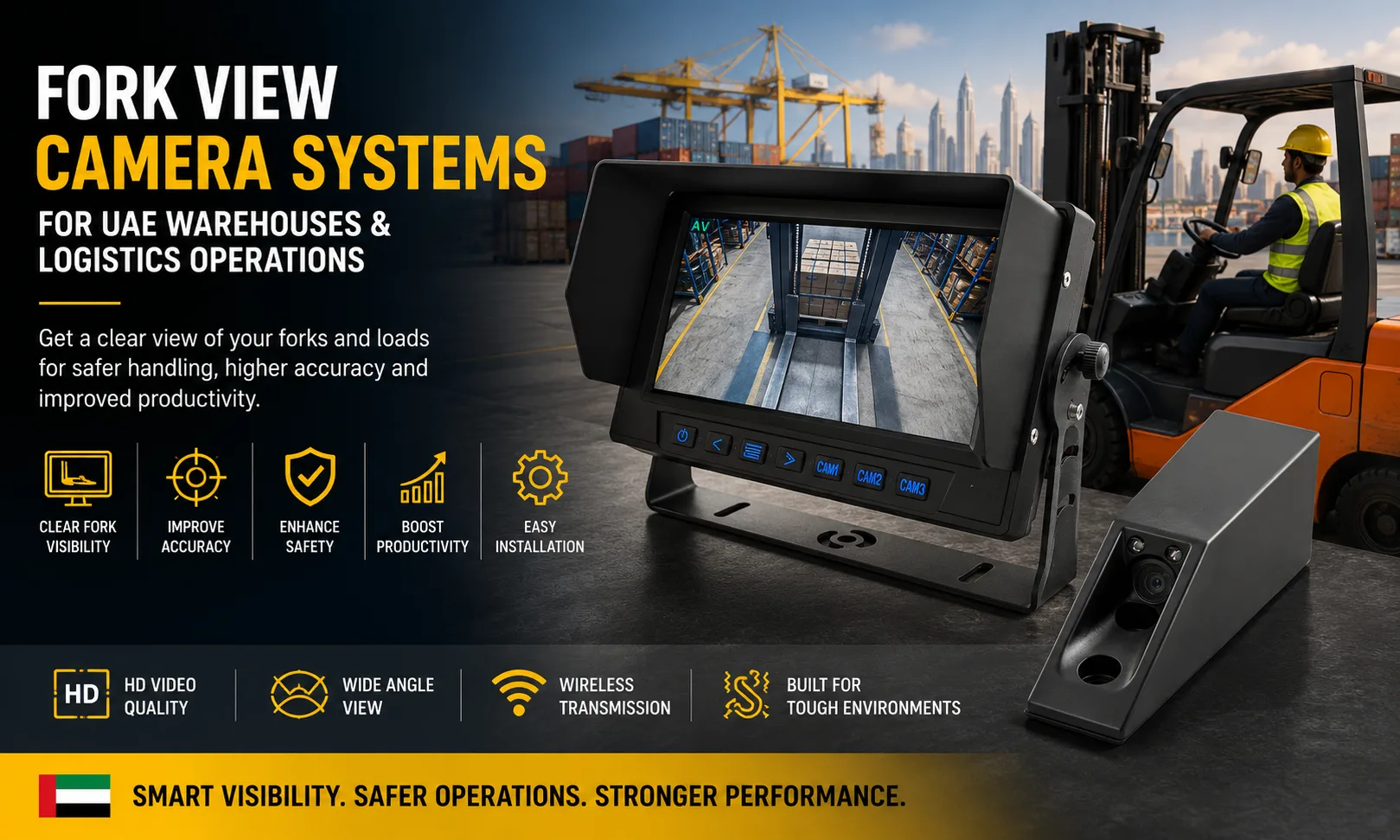 Fork View Cameras for Safer and More Efficient Material Handling in the UAE