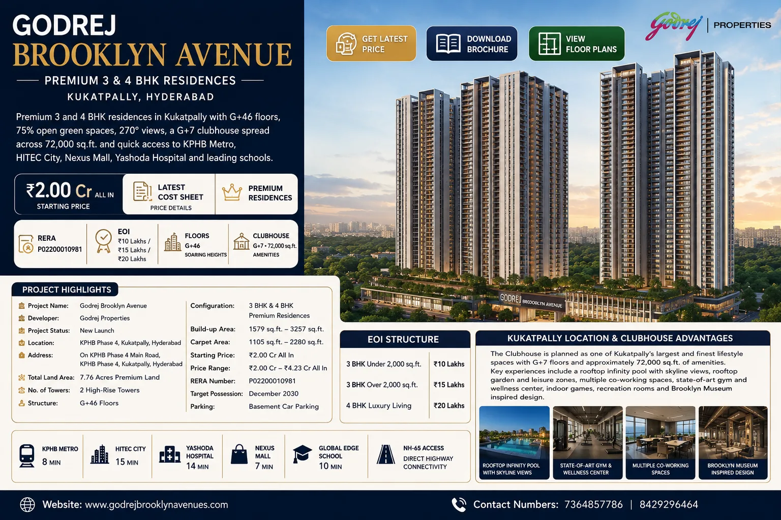 Godrej Brooklyn Avenue Floor Plans 3 BHK & 4 BHK Luxury Residences