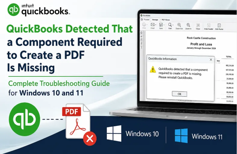 QuickBooks Detected That a Component Required to Create PDF Is Missing – Easy Fix Guide