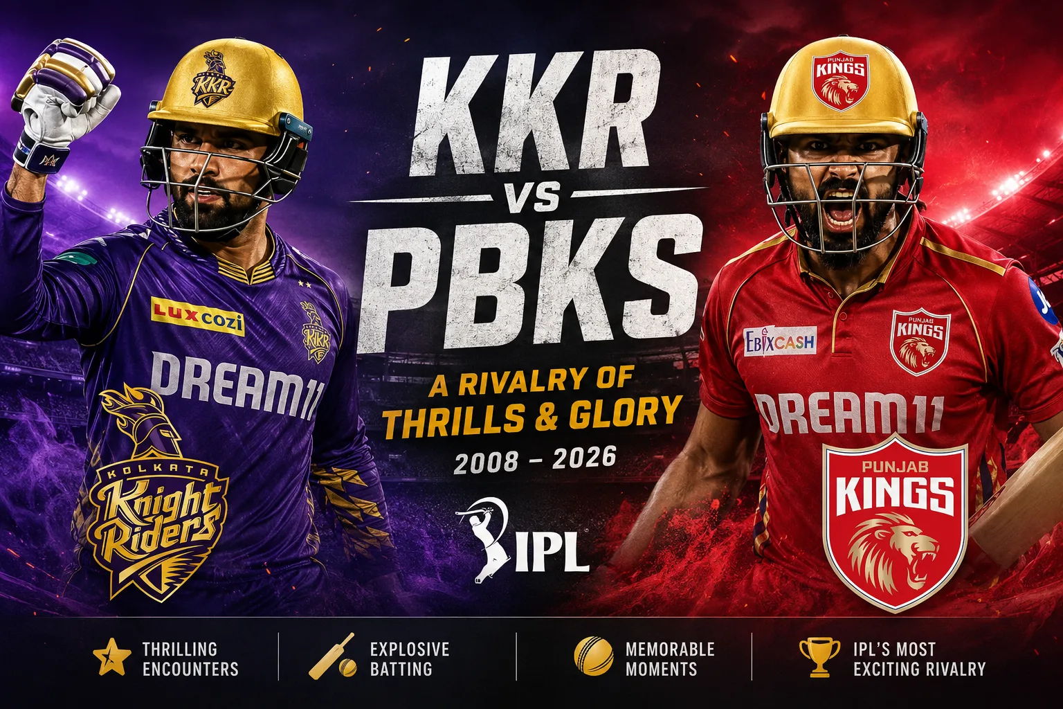 Kolkata Knight Riders vs Punjab Kings: A Rivalry Full of Thrillers, Records & IPL History