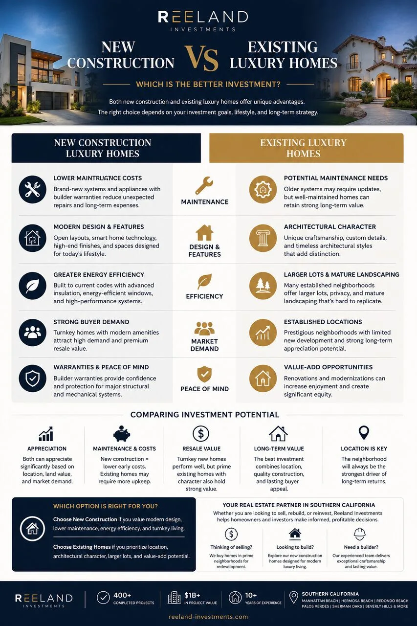 New Construction vs Existing Luxury Homes: Which Is the Better Investment?
