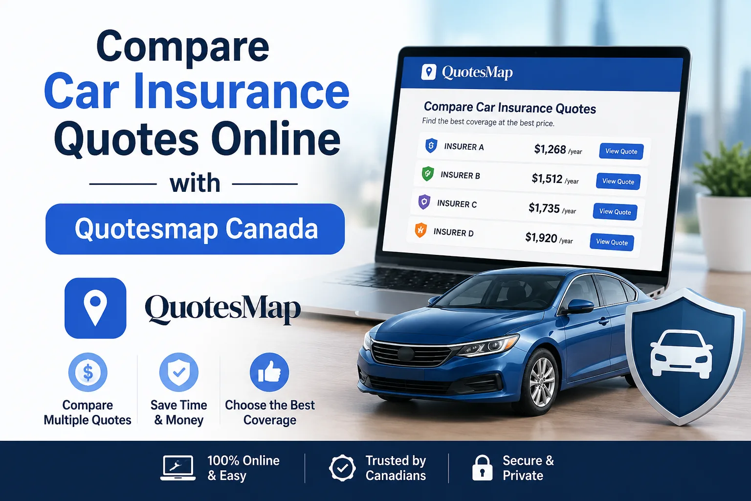 Compare Car Insurance Quotes Online with Quotesmap Canada