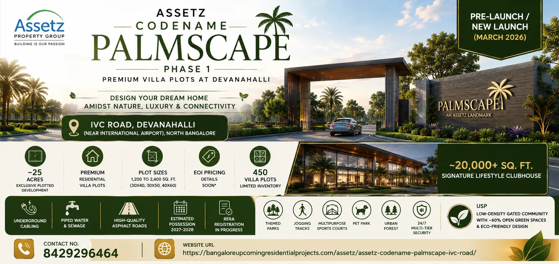 Assetz Codename Palmscape: Premium Villa Plots on IVC Road Devanahalli