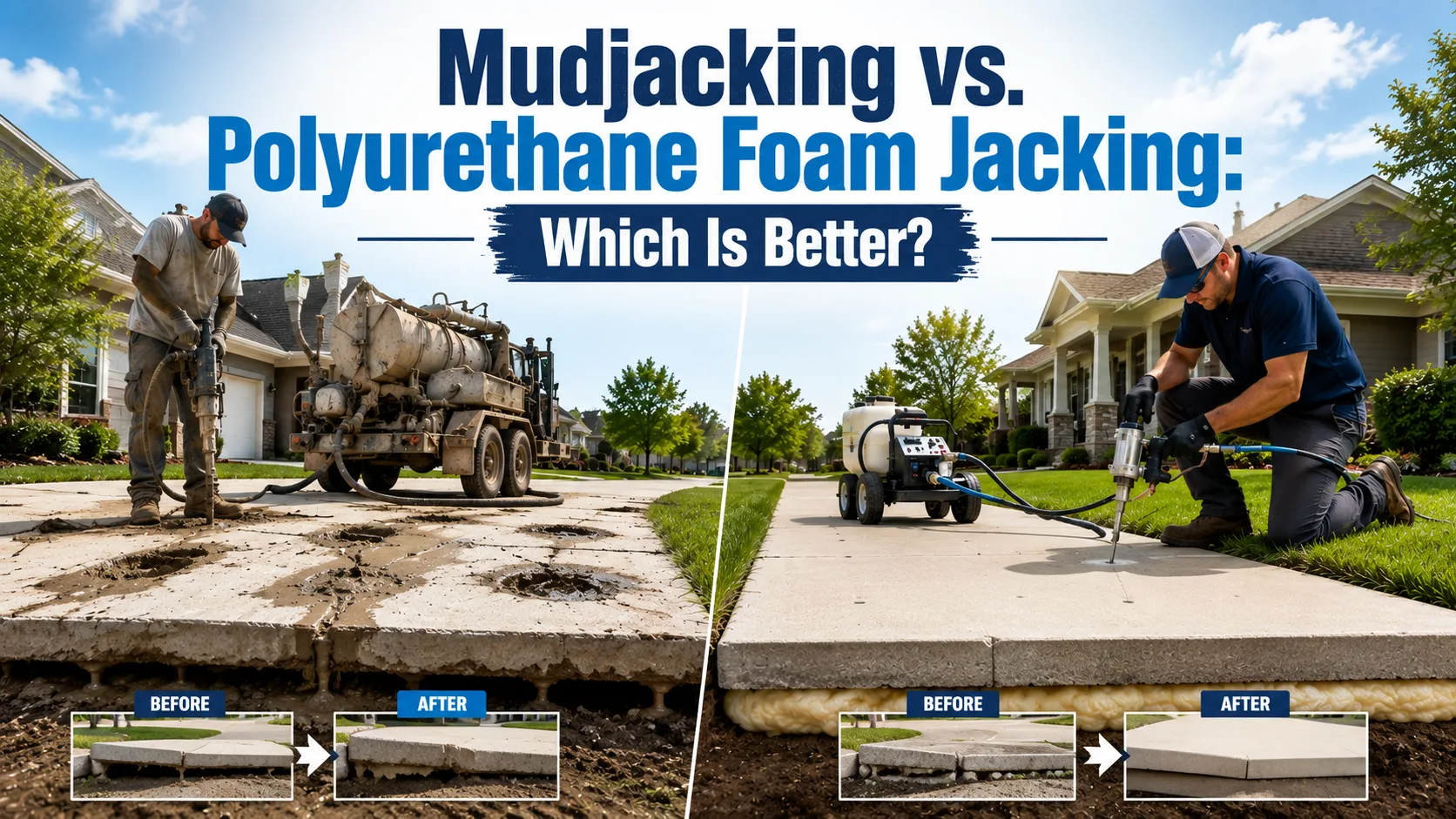Mudjacking vs. Polyurethane Foam Jacking: Which Is Better?