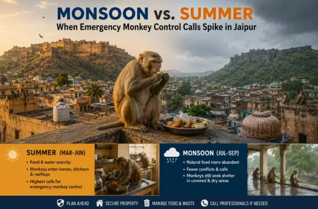 Monkey Catcher Jaipur: Summer vs Monsoon Monkey Control