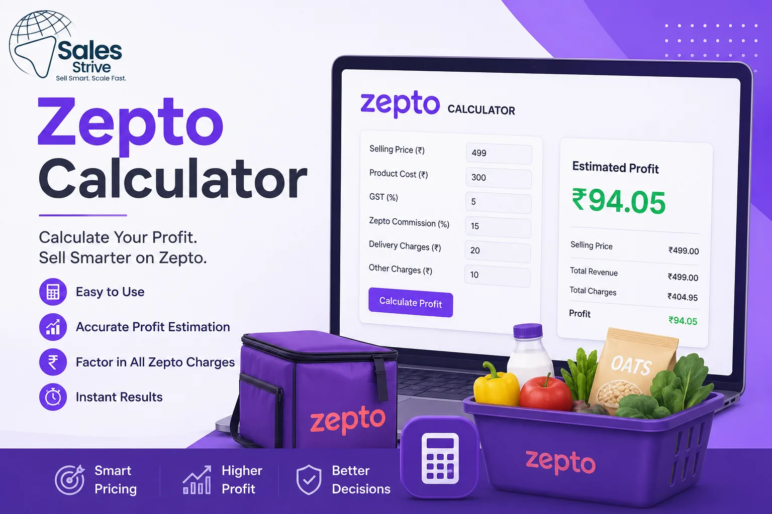 Zepto Calculator Works: Estimate Your Zepto Selling Profit Easily