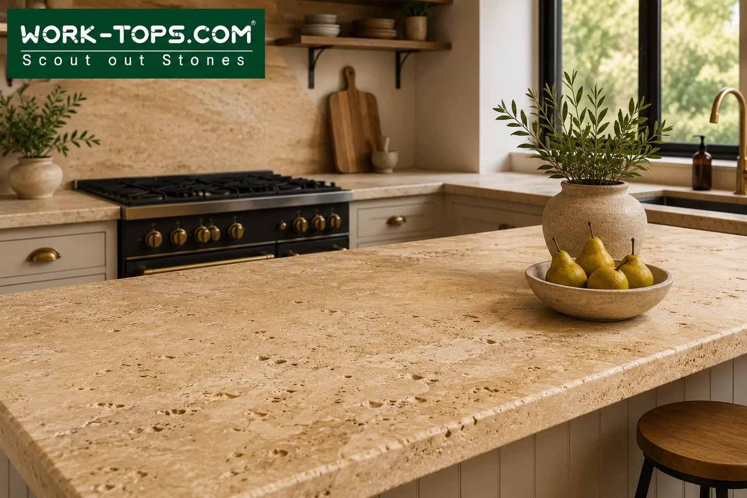 Travertine Worktops: Warm, Timeless Natural Stone Delivered UK Wide