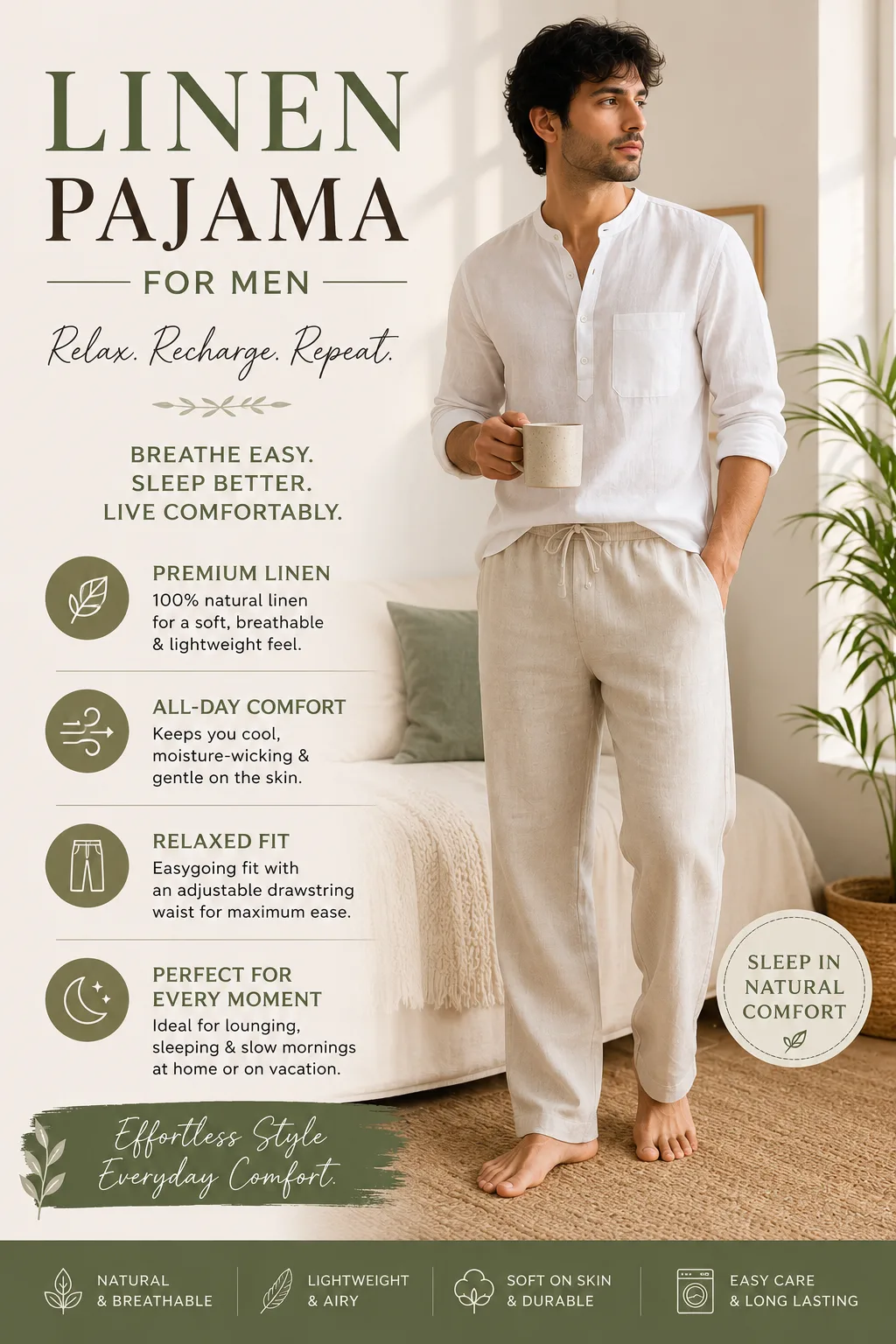 How to Style Men's Linen Pyjamas for Comfort at Home and Beyond