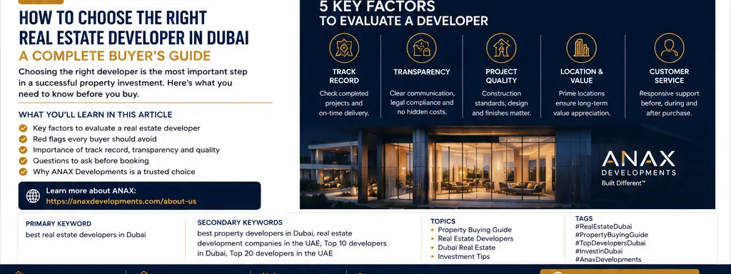 How to Choose the Right Real Estate Developer in Dubai