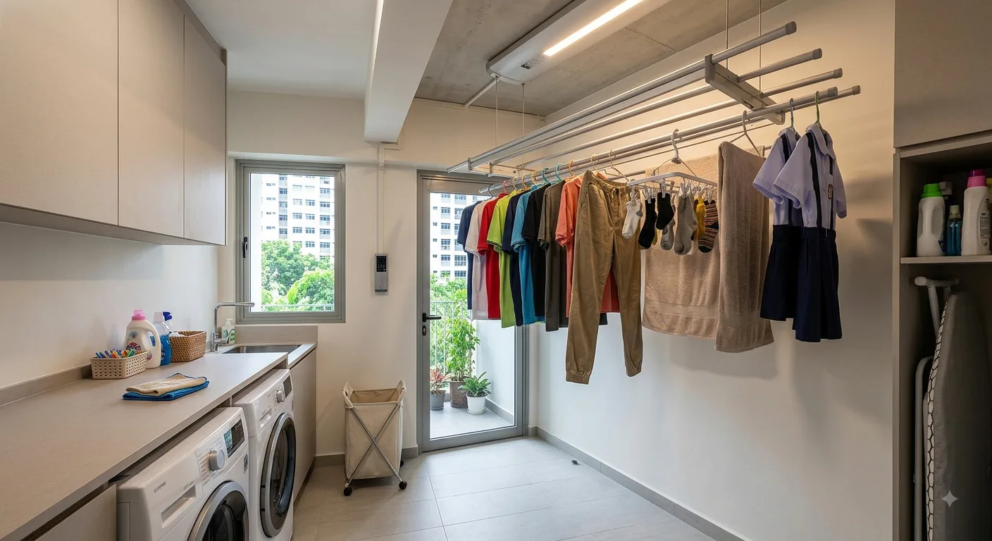 HDB Laundry Drying Ideas: Making Better Use of Your Service Yard