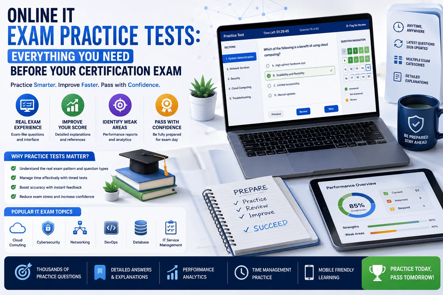 Online IT Exam Practice Tests: Everything You Need Before Your Certification Exam