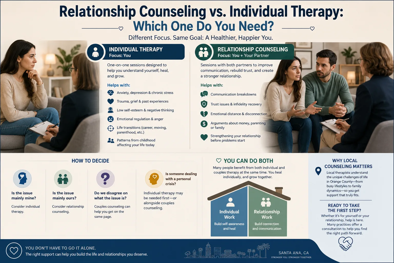 Relationship Counseling vs. Individual Therapy: Which One Do You Need?