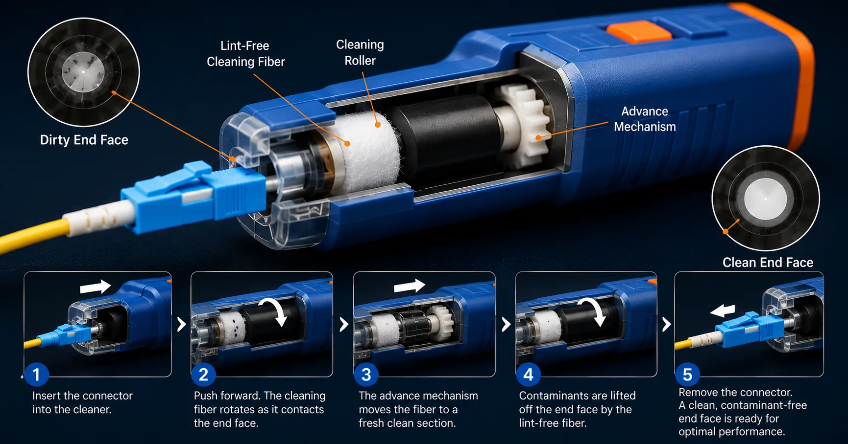How Do Fiber Cleaner Works? Inside the Mechanics of a Clean End Face