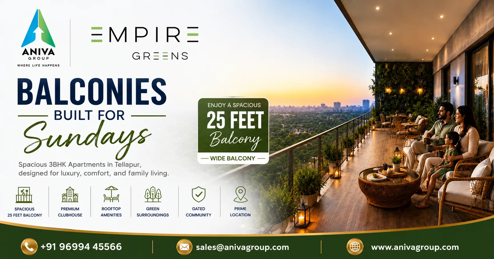 3BHK Apartments In Tellapur – Experience Premium Living at Aniva Groups Empire Greens