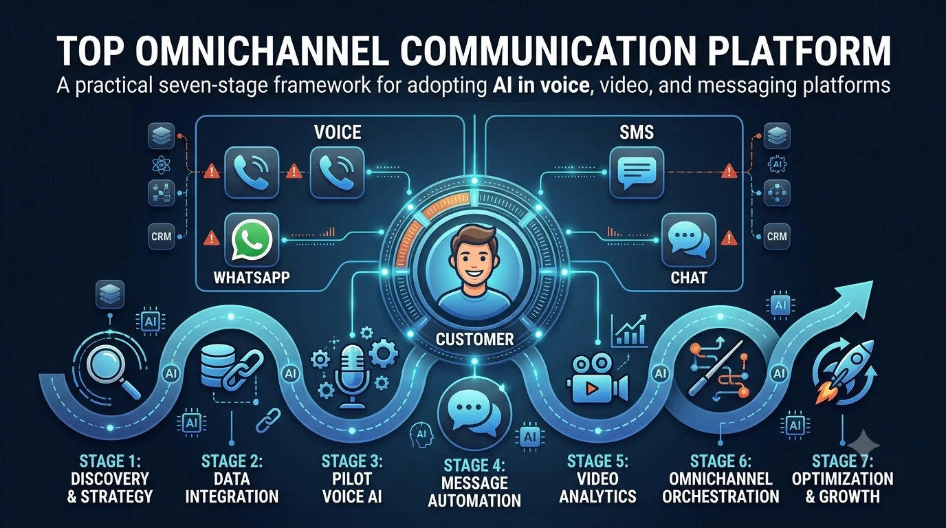 Top Omnichannel Communication Platform With practical seven-stage framework for adopting AI in voice, video, and messaging