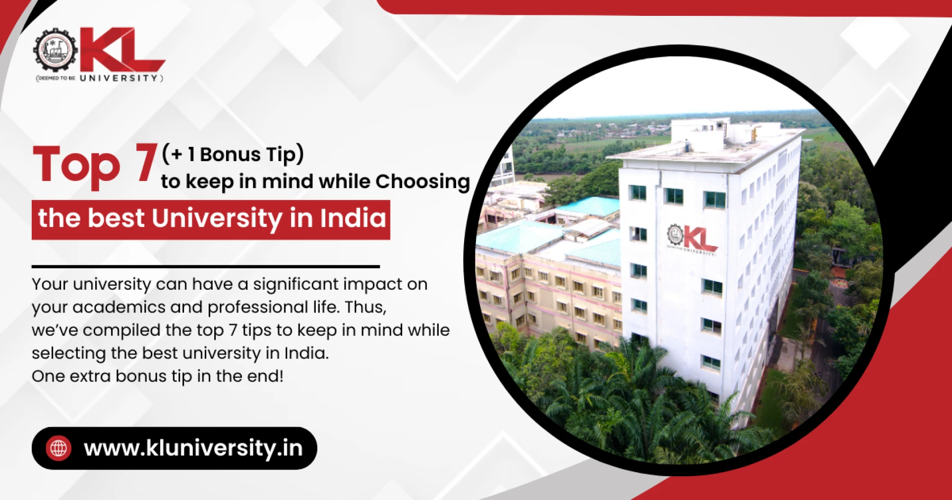Top 7 (+ 1 Bonus Tip) to Keep in Mind While Choosing the Best University in India