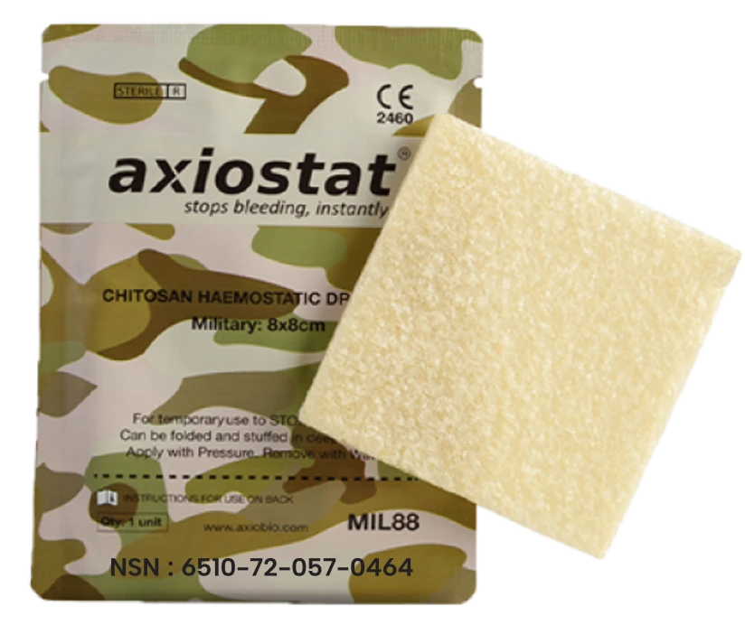 Axiostat MIL88 Hemostatic Patch - Saving Lives in Combat and Emergency Care