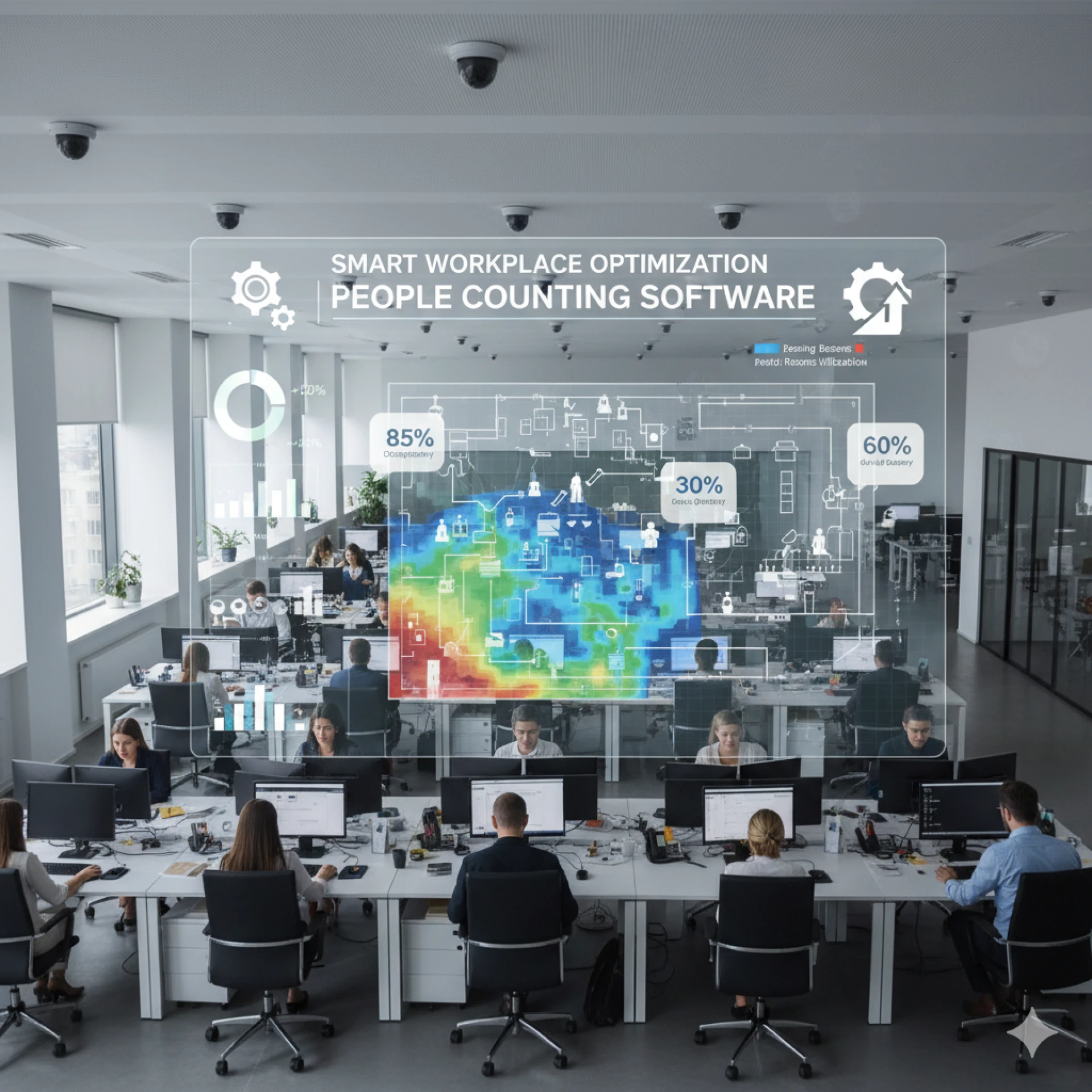 Smart Workplace Optimization: Using People Counting Software to Improve Space Utilization and Productivity