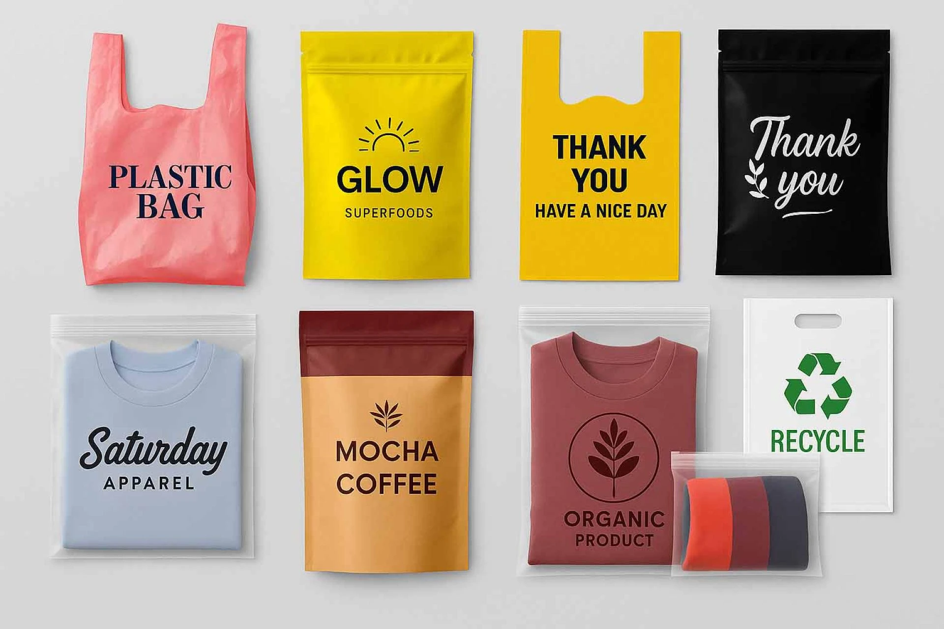 Plastic Packaging Bags for Retail, Food & Industrial