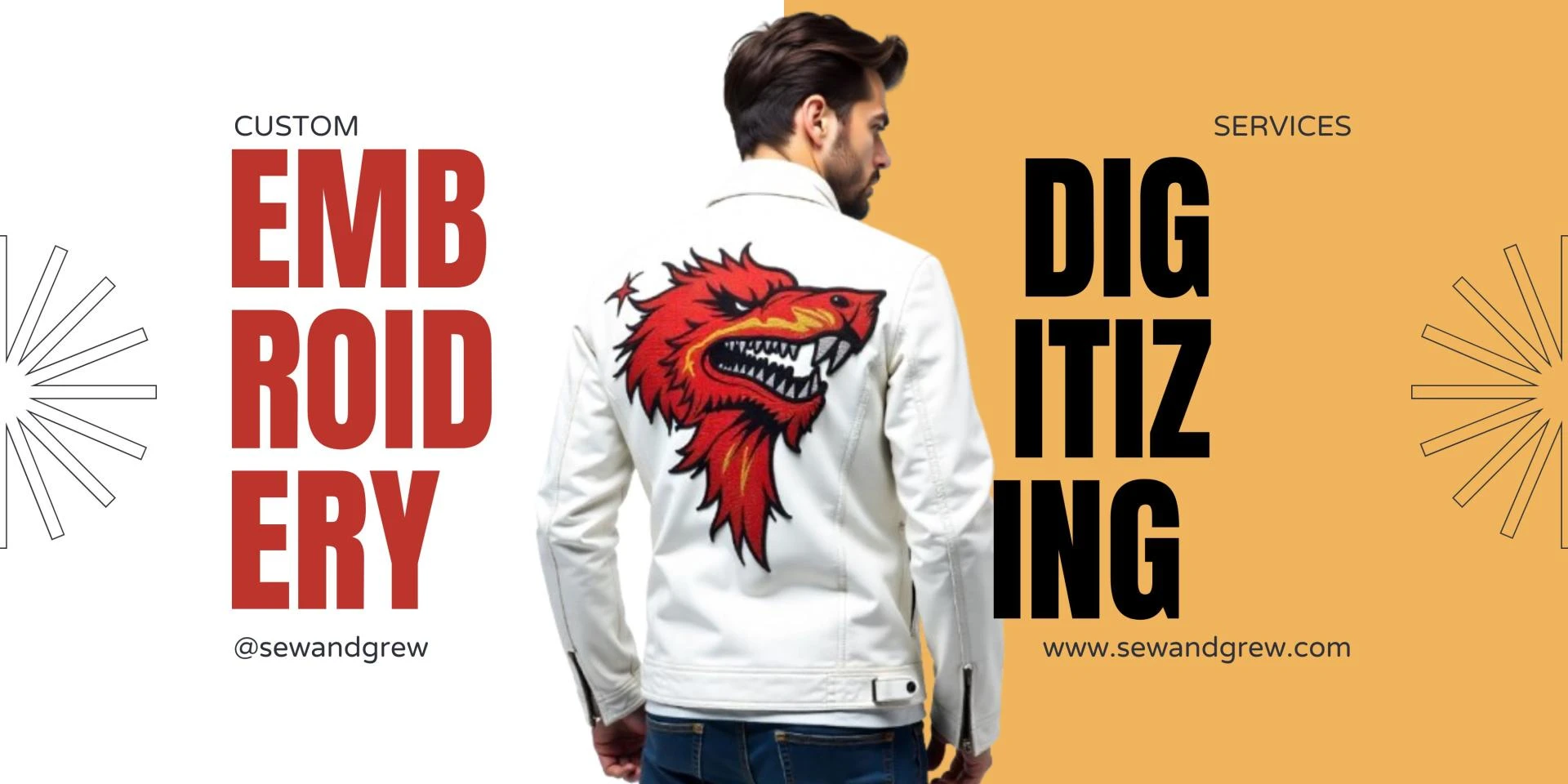 Custom Embroidery Digitizing Service for Professional Jacket Back Embroidery Designs