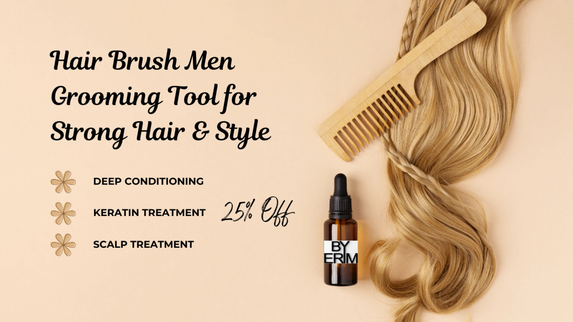 Hair Brush Men Grooming Tool for Strong Hair & Style