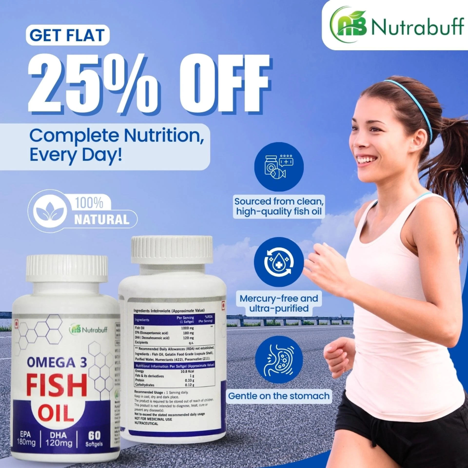 Nutrabuff | Comparison of Best Omega 3 Fish Oil Capsules for heart health benefits