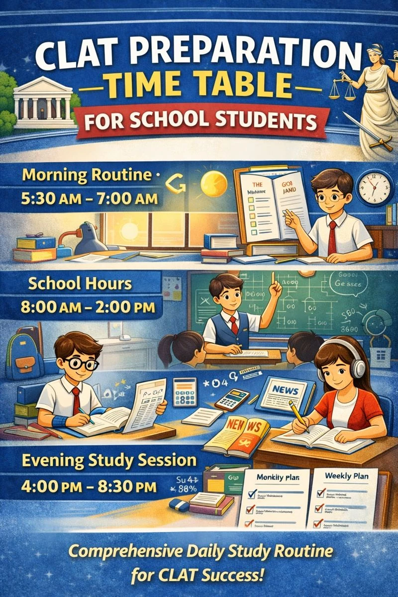 CLAT Preparation Time Table for School Students