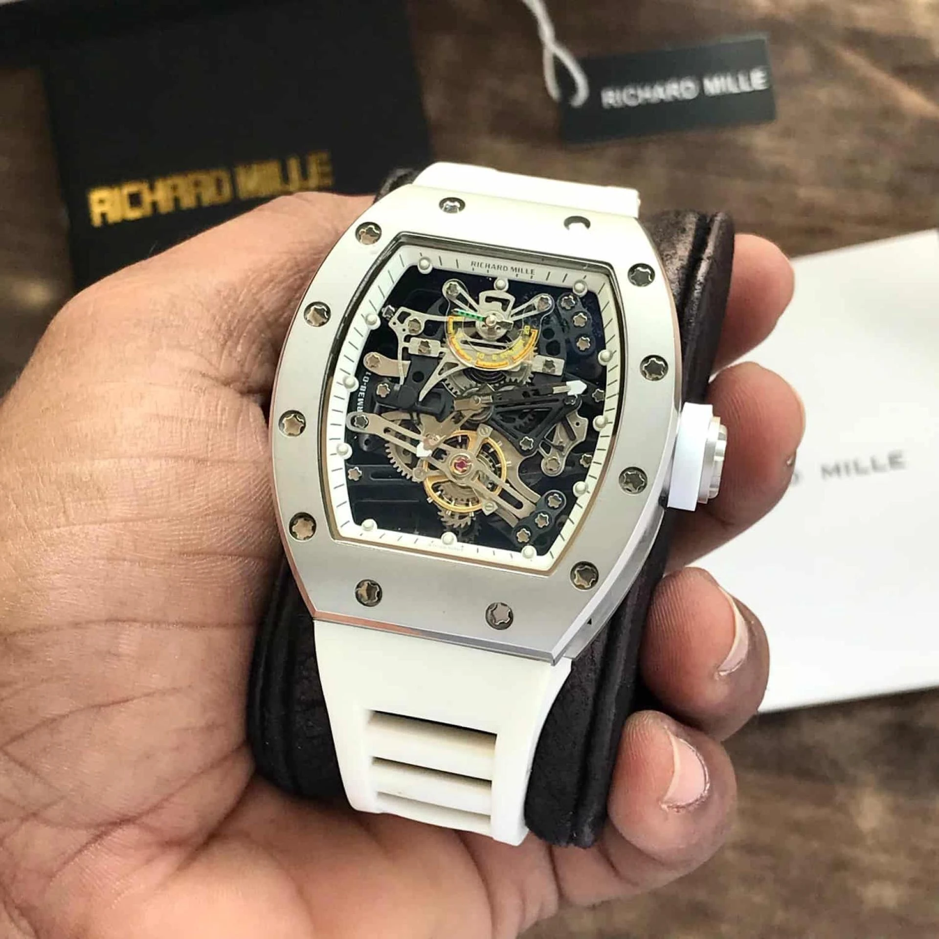 Richard Mille RM 057 Tourbillon White Skeleton Dial Watch