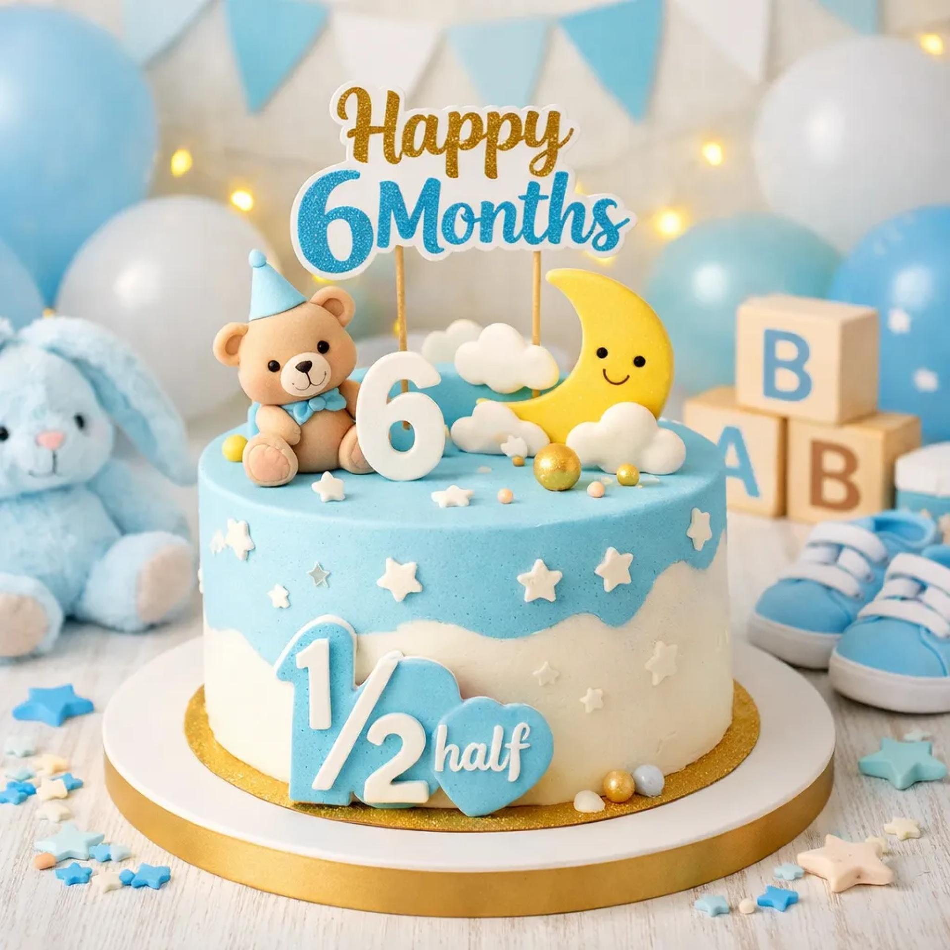 Order Adorable 6 Month Birthday Cakes Online from Bakers Oven