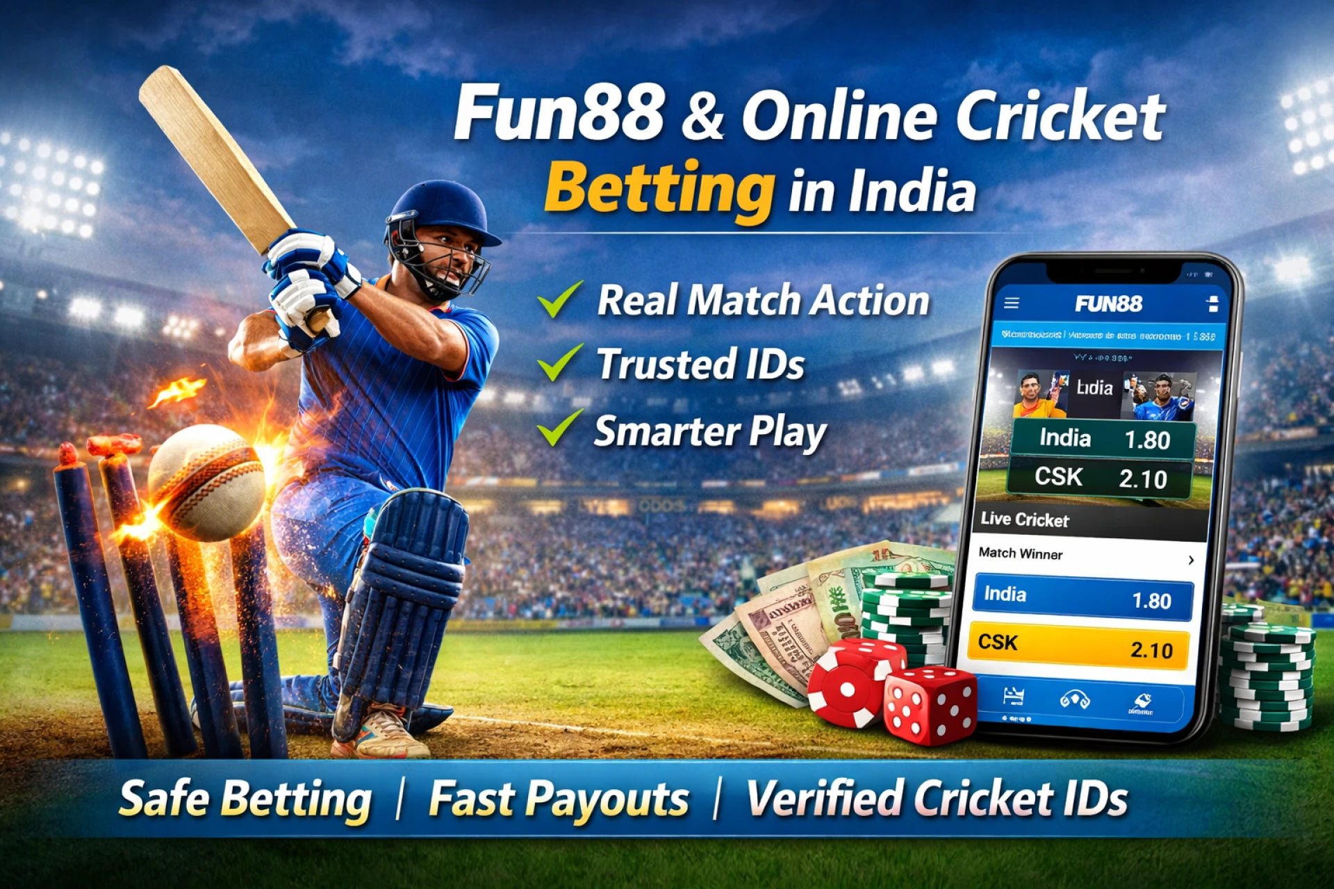 Fun88 Cricket Betting in India: Live Match Thrills, Secure IDs & Smart Strategies