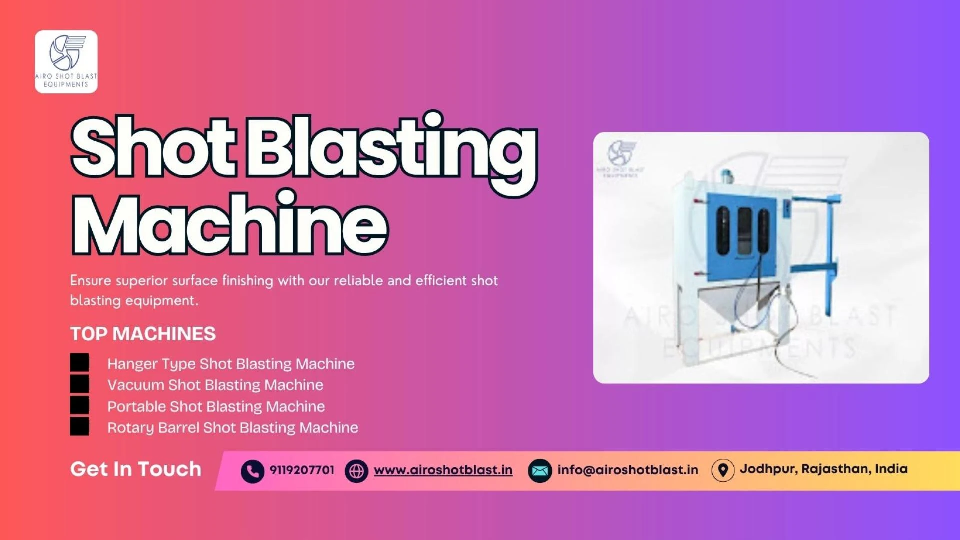 Industrial Shot Blasting Equipment with Superior Dust Control