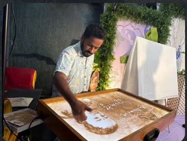 Sand drawing | Sand artist bengaluru | Sand art renu