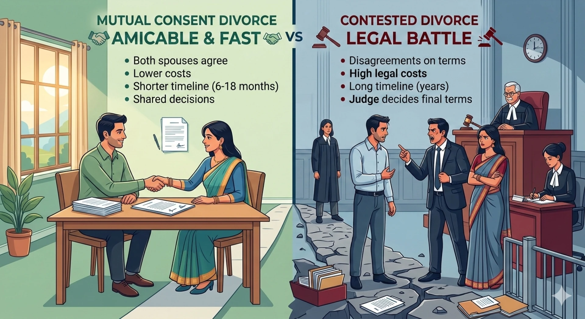 Mutual Divorce vs Contested Divorce: What Is the Difference?