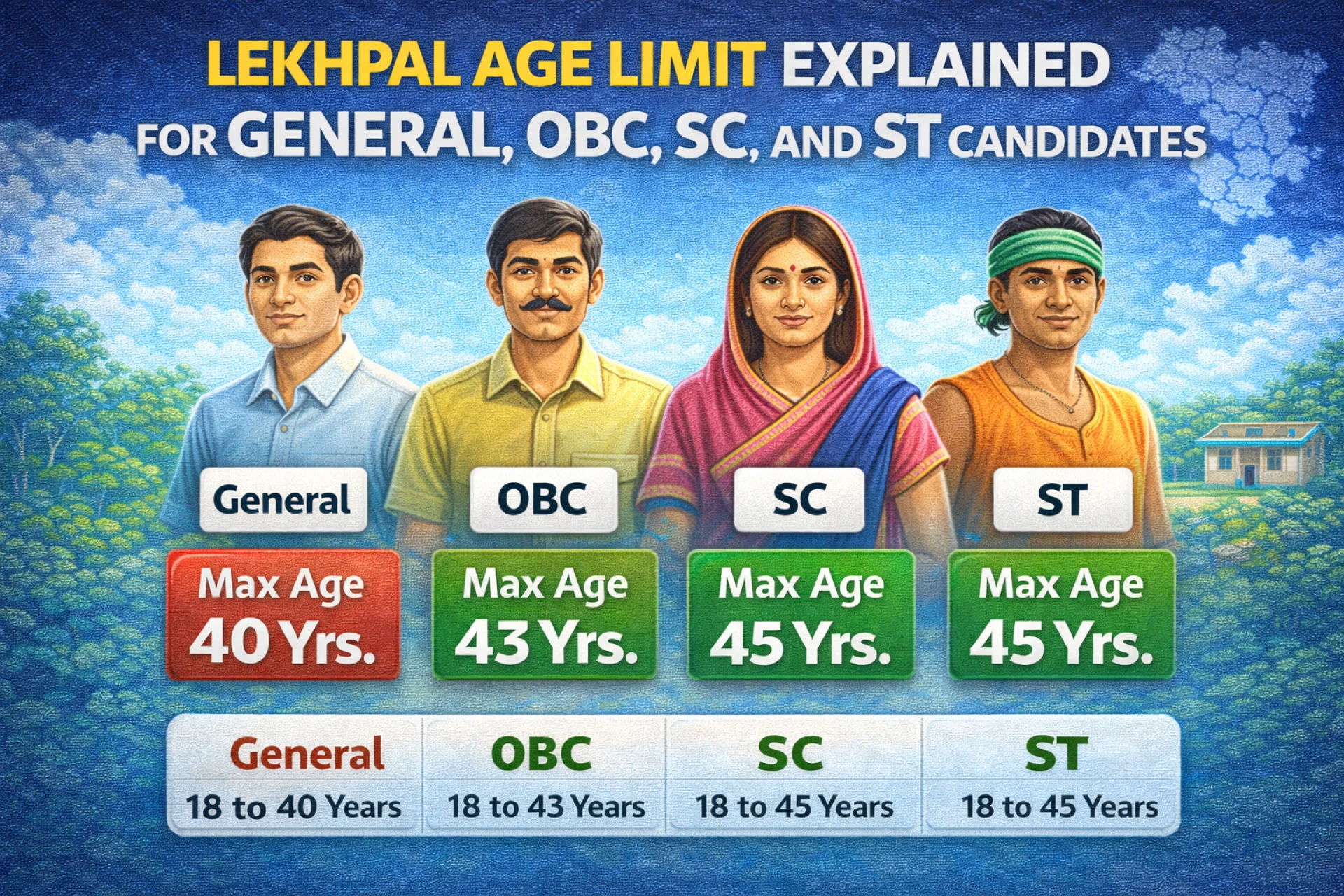 Lekhpal Age Limit Explained for General, OBC, SC, and ST Candidates