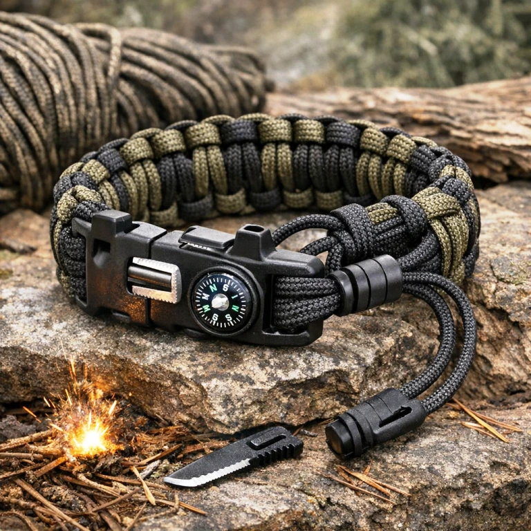 Adjustable Paracord Survival Bracelet: A Compact Tool for Outdoor Readiness