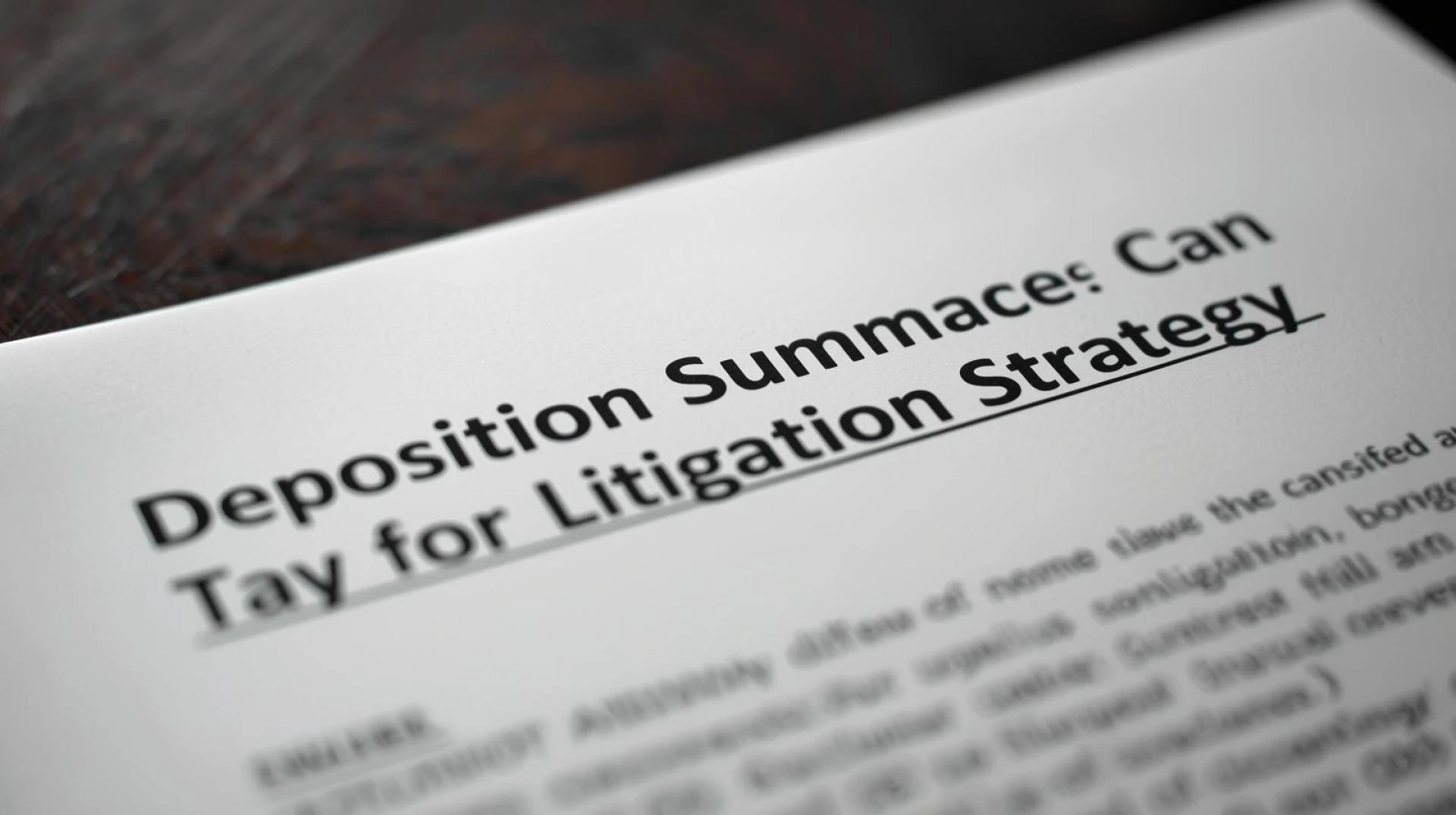 How Deposition Summaries Can Strengthen Your Litigation Strategy