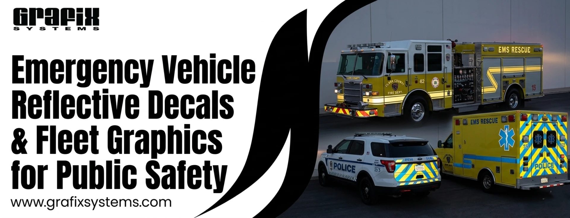 Emergency Vehicle Reflective Decals & Emergency Management Vehicle Graphics | Fleet Vehicle Graphics for Public Safety & Private Transportation Fleet