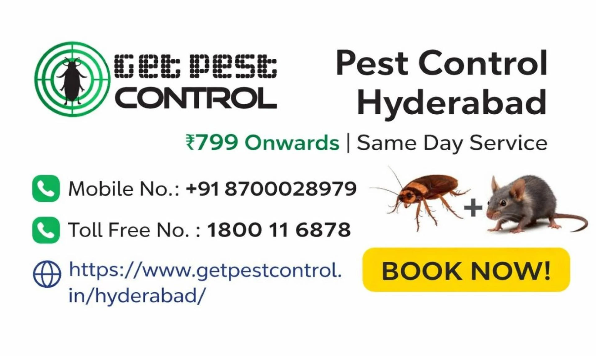 Pest Control Hyderabad @ ₹799 | Same Day Service Near You