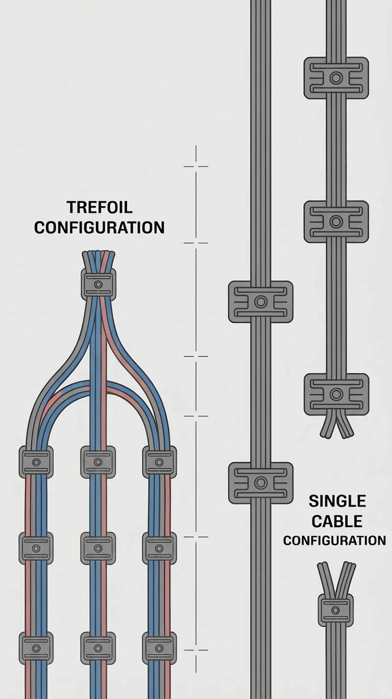 Cable Cleats for Trefoil vs Single Cable Configurations