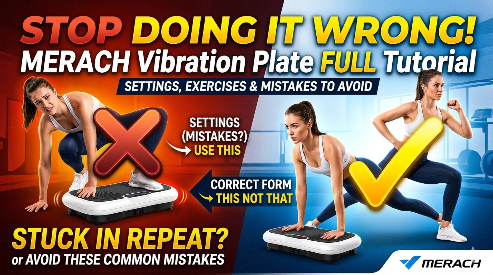 MERACH Vibration Plate Full Tutorial: Settings, Exercises & Mistakes to Avoid