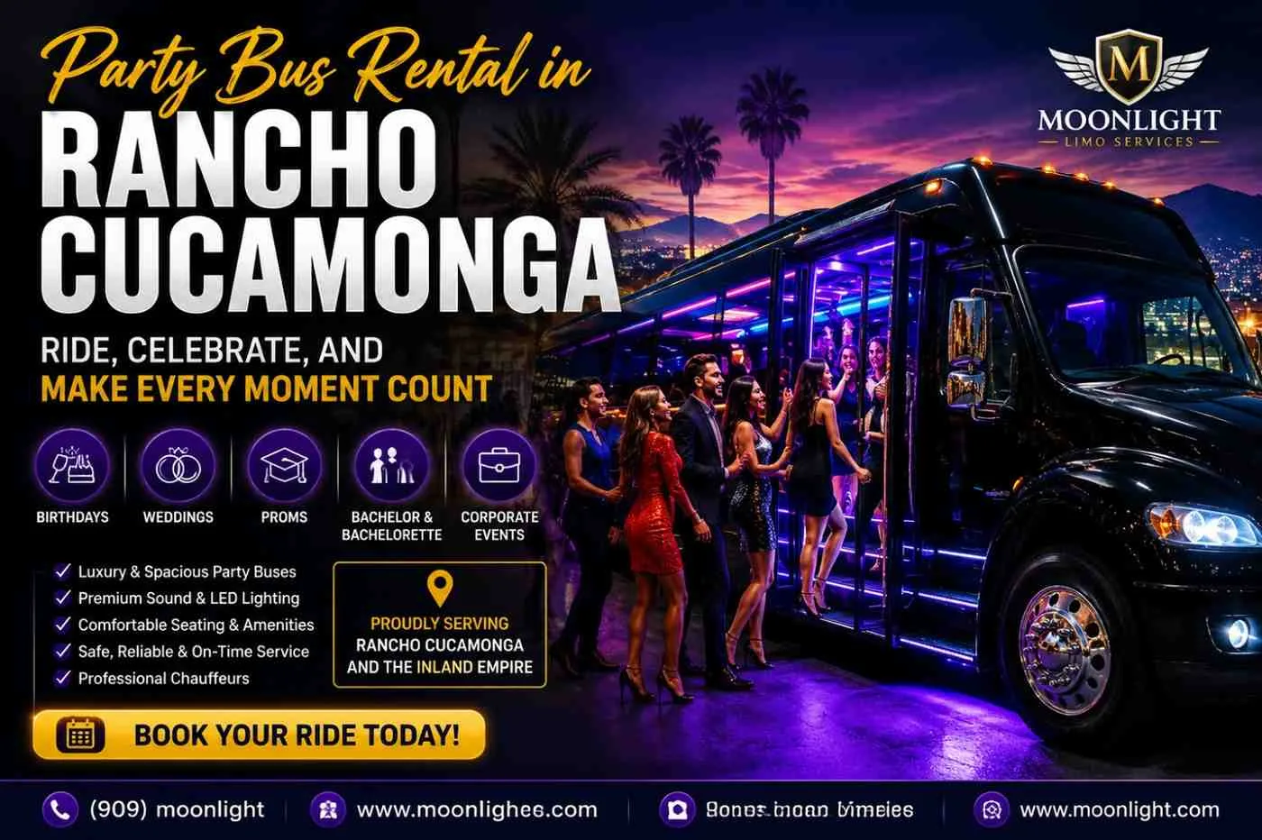 Party Bus Rental in Rancho Cucamonga: Ride, Celebrate, and Make Every Moment Count