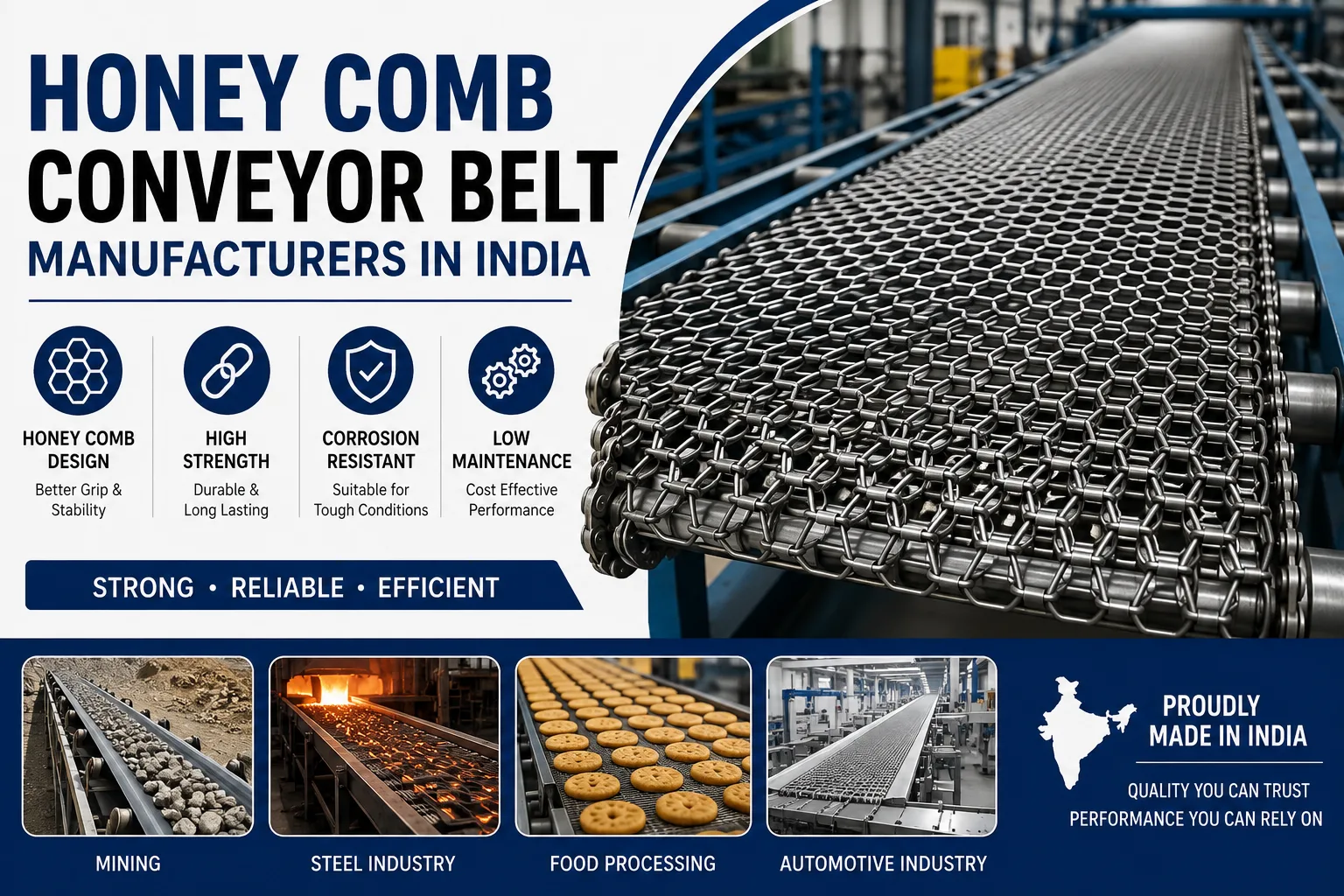 Honey Comb Conveyor Belt Manufacturers in India