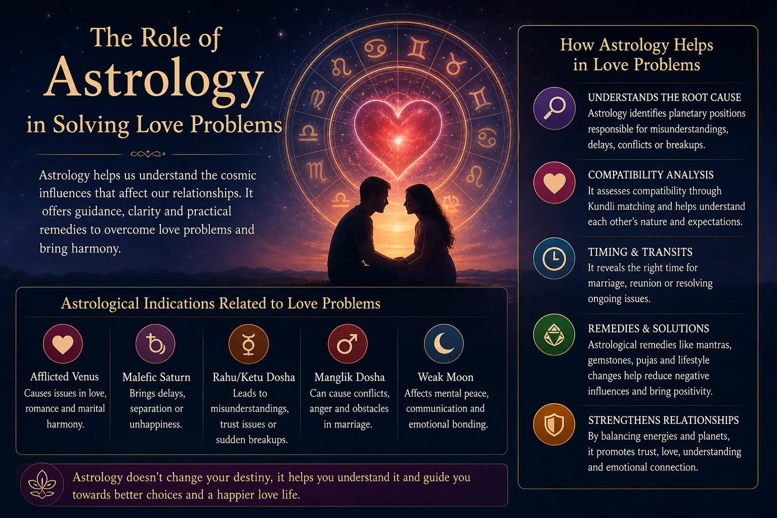 What is the role of astrology in solving love problems?