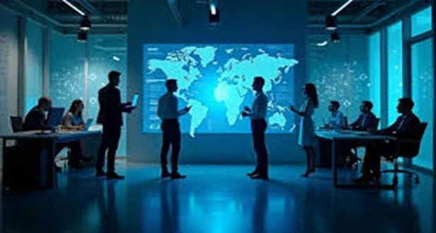 A group of people standing in front of a large screen

AI-generated content may be incorrect.