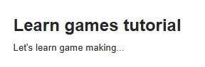 learngames tutorial